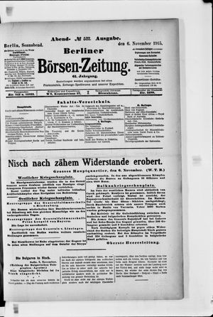 Berliner Börsen-Zeitung vom 06.11.1915