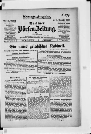 Berliner Börsen-Zeitung vom 08.11.1915