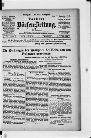 Berliner Börsen-Zeitung on Nov 17, 1915