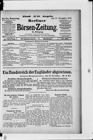 Berliner Börsen-Zeitung vom 18.11.1915