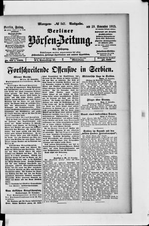 Berliner Börsen-Zeitung vom 19.11.1915