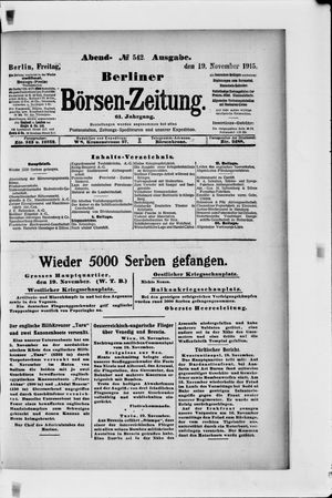 Berliner Börsen-Zeitung vom 19.11.1915