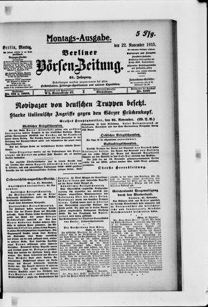 Berliner Börsen-Zeitung vom 22.11.1915