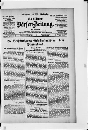 Berliner Börsen-Zeitung vom 26.11.1915