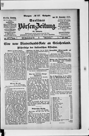 Berliner Börsen-Zeitung vom 28.11.1915