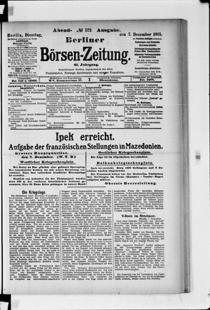 Berliner Börsen-Zeitung vom 07.12.1915