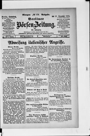 Berliner Börsen-Zeitung vom 11.12.1915