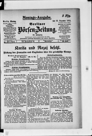 Berliner Börsen-Zeitung vom 13.12.1915
