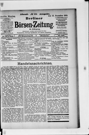 Berliner Börsen-Zeitung vom 21.12.1915