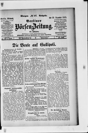 Berliner Börsen-Zeitung on Dec 22, 1915