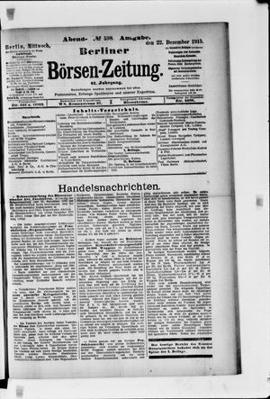 Berliner Börsen-Zeitung vom 22.12.1915