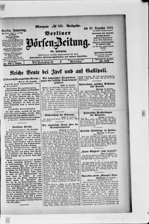 Berliner Börsen-Zeitung vom 23.12.1915