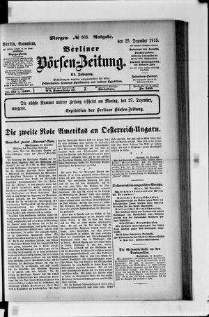 Berliner Börsen-Zeitung vom 25.12.1915