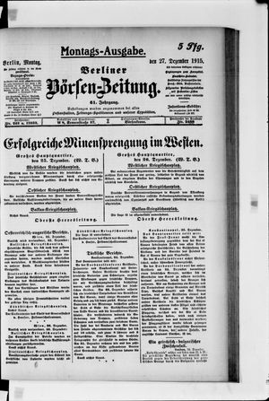 Berliner Börsen-Zeitung vom 27.12.1915