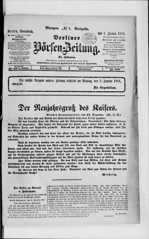 Berliner Börsen-Zeitung vom 01.01.1916