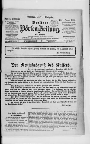 Berliner Börsen-Zeitung on Jan 1, 1916