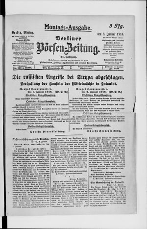 Berliner Börsen-Zeitung vom 03.01.1916