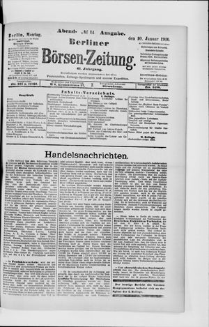 Berliner Börsen-Zeitung on Jan 10, 1916