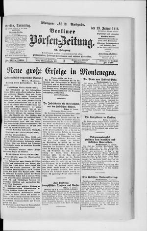 Berliner Börsen-Zeitung on Jan 13, 1916