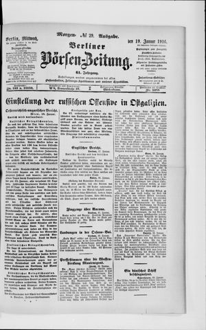 Berliner Börsen-Zeitung vom 19.01.1916