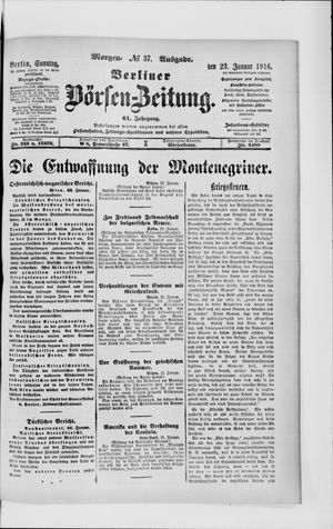 Berliner Börsen-Zeitung vom 23.01.1916