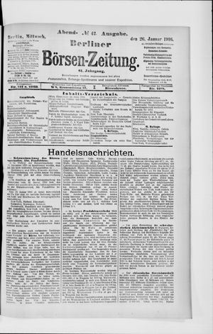 Berliner Börsen-Zeitung on Jan 26, 1916