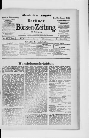 Berliner Börsen-Zeitung vom 27.01.1916