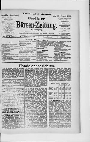 Berliner Börsen-Zeitung on Jan 29, 1916