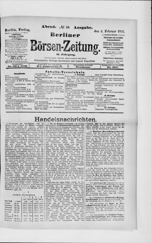 Berliner Börsen-Zeitung on Feb 4, 1916