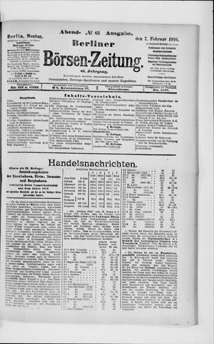 Berliner Börsen-Zeitung vom 07.02.1916