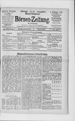 Berliner Börsen-Zeitung vom 08.02.1916
