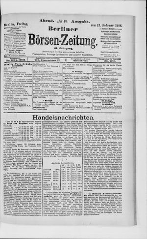 Berliner Börsen-Zeitung vom 11.02.1916