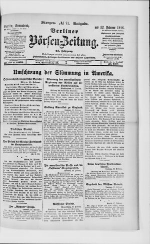 Berliner Börsen-Zeitung on Feb 12, 1916