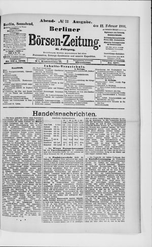 Berliner Börsen-Zeitung on Feb 12, 1916