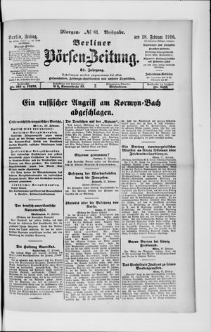 Berliner Börsen-Zeitung vom 18.02.1916