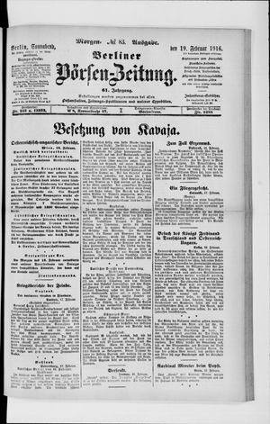 Berliner Börsen-Zeitung vom 19.02.1916