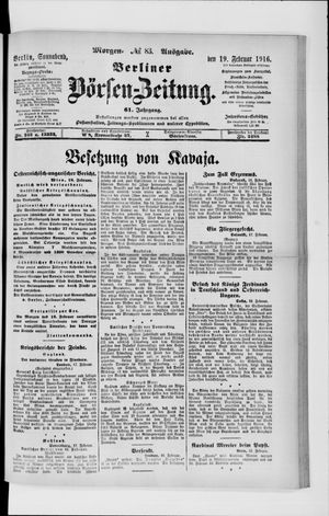 Berliner Börsen-Zeitung on Feb 19, 1916