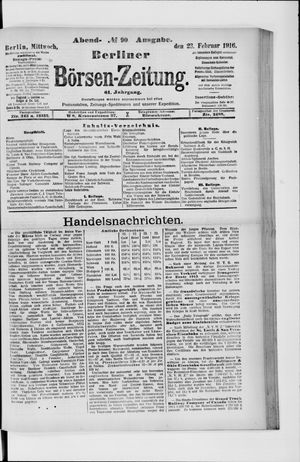Berliner Börsen-Zeitung on Feb 23, 1916