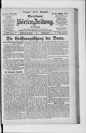 Berliner Börsen-Zeitung on Feb 24, 1916