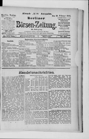 Berliner Börsen-Zeitung on Feb 28, 1916