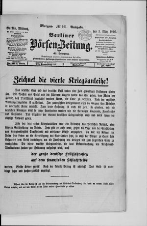 Berliner Börsen-Zeitung on Mar 1, 1916