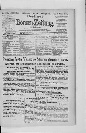 Berliner Börsen-Zeitung vom 09.03.1916