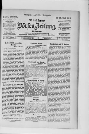 Berliner Börsen-Zeitung vom 15.04.1916