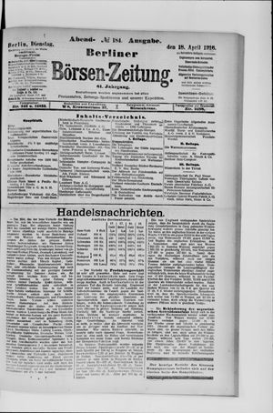 Berliner Börsen-Zeitung on Apr 18, 1916