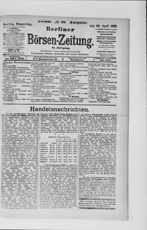 Berliner Börsen-Zeitung on Apr 20, 1916