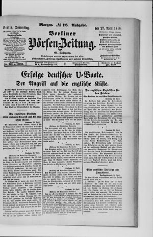 Berliner Börsen-Zeitung on Apr 27, 1916