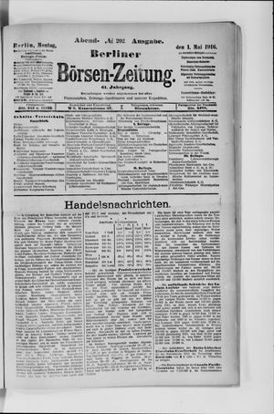 Berliner Börsen-Zeitung vom 01.05.1916