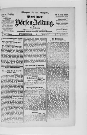 Berliner Börsen-Zeitung vom 09.05.1916