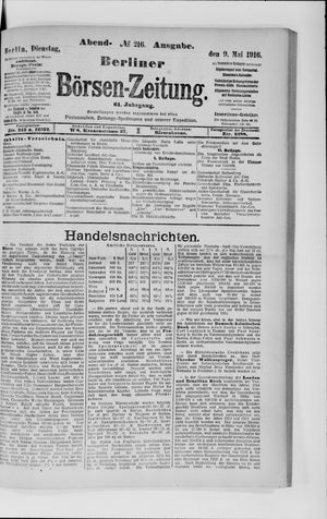 Berliner Börsen-Zeitung vom 09.05.1916