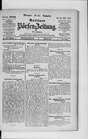 Berliner Börsen-Zeitung vom 24.05.1916